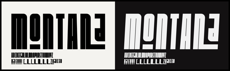 Wall Mural - condensed sans serif vector font. alphabet with unique variation and minimalist uppercase.