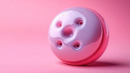 Wall Mural - pink sphere with indentations and glossy surface