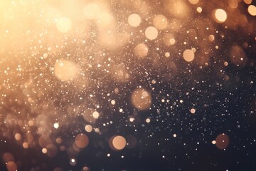 Aufkleber - Sparkling particles suspended in a dark background create a magical atmosphere in a festive setting