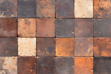 Poster - Vintage ceramic tile texture with intricate worn patterns