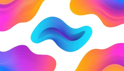 Fototapete - Abstract Colorful Fluid Shapes Background