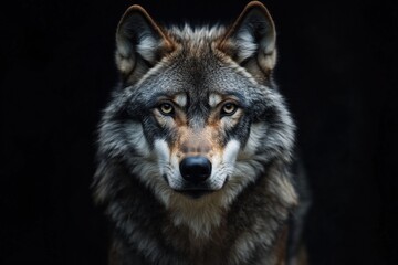  beautiful wolf on a black background