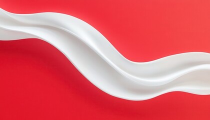 Aufkleber - Abstract White Wave on Red Background