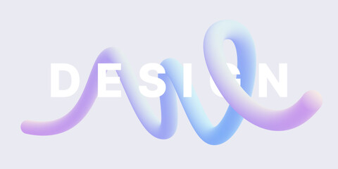 Wall Mural - wavy 3d ribbon. colored wavy gradient line for background, poster or cover. vector illustration desi