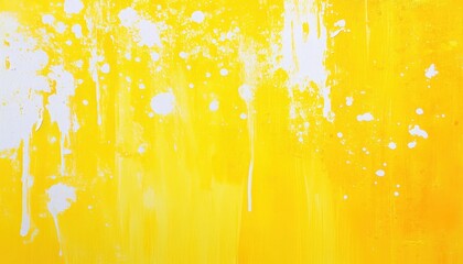 Poster - Abstract Yellow and White Paint Splatter Texture Background