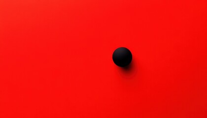 Poster - Black Sphere on Red Background