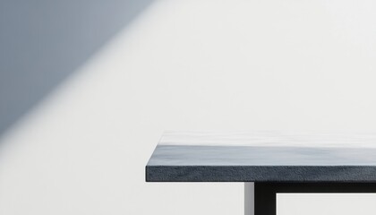 Poster - Grey And White Textured Tabletop Against Minimalist Background