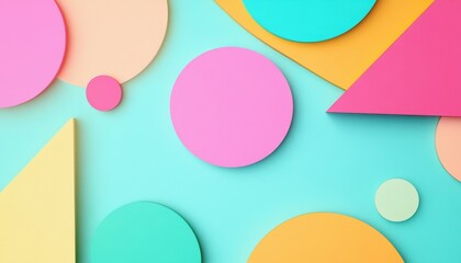 Poster - Pastel Geometric Shapes Abstract Background