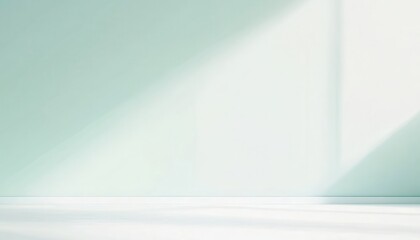 Aufkleber - Soft Light and Shadow on a Pastel Green Wall and White Surface