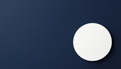 Poster - White Circle on Dark Blue Background