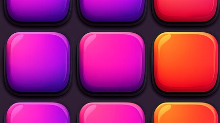 Colorful shiny square buttons arranged in a repeating pattern across a screen