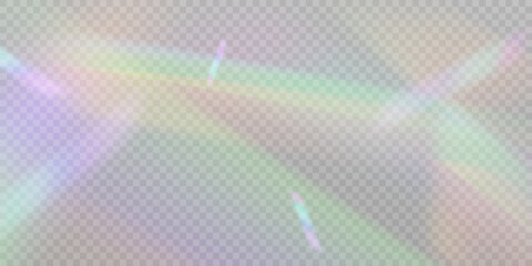 Aufkleber - A cluster of colors, bright rays of the spectrum. Glare on a lens, glass, jewelry, or gemstone. The superimposition of the rainbow effect, the refraction of light by a crystal prism. Realistic diamond