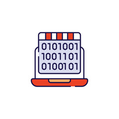 Binary Code icon design with white background stock illustration