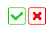 © volyk - Green check mark and red cross mark. Yes and No or Right and Wrong. Flat style