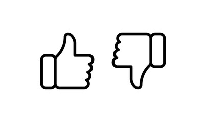 Wall Mural - like and dislike signs. thumbs up and thumbs down. flat style
