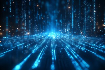 a digital data stream creating an abstract, futuristic environment of technology, symbolizing the flow of information