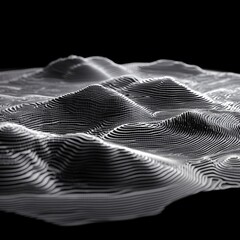 Aufkleber - Abstract Topographic Landscape: An Elegant Interplay of Light and Shadow on a Structured Surface 