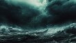 © fatah - Tempestuous ocean, lightning storm, dramatic waves, apocalyptic backdrop, film use