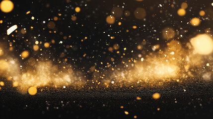 Wall Mural - golden bokeh abstract: an exquisite display of golden bokeh, with luminous orbs dancing against a da