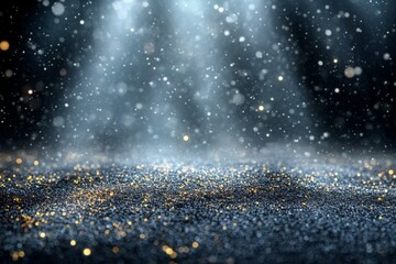 Fototapete - Glittering particles dance in beams of light creating a magical atmosphere in the dark