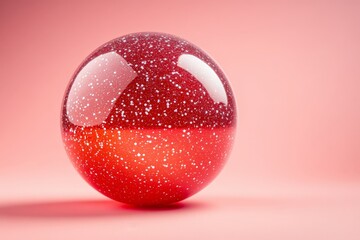 Aufkleber - Stunning red and white sphere with glitter effect on a soft pink background