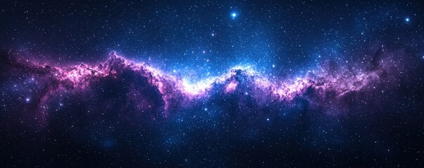 Wall Mural - stunning cosmic nebula with stars and galaxies, vibrant colors in deep space, expansive view of univ
