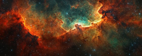 Wall Mural - breathtaking cosmic nebula with vivid colors and stars in deep space imagery