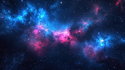 Wall Mural - vivid cosmic nebula with bright colors and starry background in deep space scene