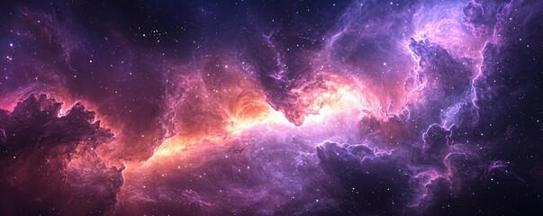Wall Mural - majestic cosmic nebula with vibrant colors and twinkling stars in the depths of space