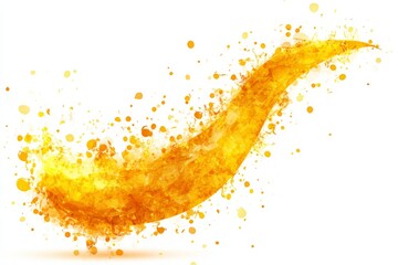Aufkleber - Dynamic yellow swirl showcasing vibrant energy and fluid motion with splashes in artistic style
