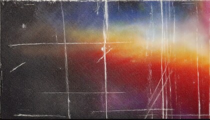Aufkleber - grunge abstract texture with vintage scratches and colorful light leaks in red, blue, and yellow for retro style design

