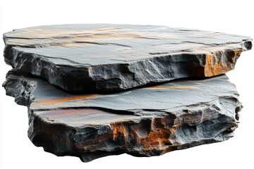 Poster - Layers of natural stone showcasing rich textures and earthy colors in a studio setting