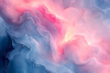 Poster - Colorful swirling patterns blend beautifully in a dreamlike abstract representation of clouds at twilight