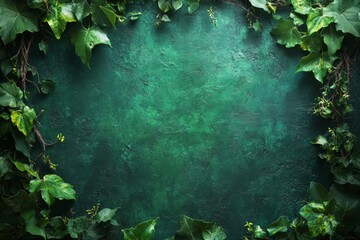 Aufkleber - Lush green foliage frame with rich textures and patterns perfect for nature-themed backgrounds