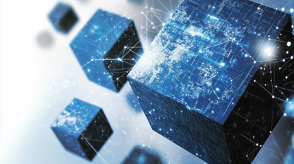 Blue square background
