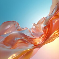 Fototapete - Flowing Peach Fabric Abstract Background