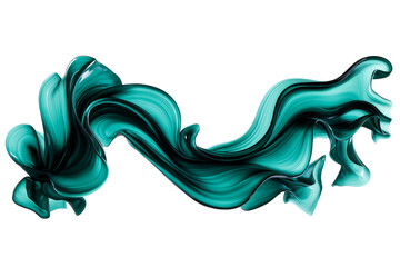 Canvas Print - elegant green abstract swirl with smooth flowing lines