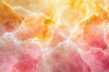 Poster - Abstract patterns of colorful clouds resembling marble texture in bright yellow and pink hues