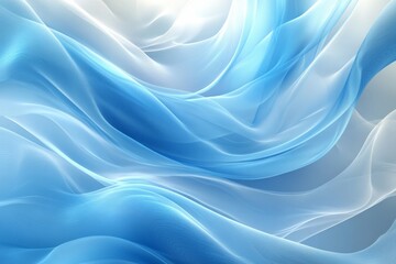 Poster - Fluid blue fabric waves create a serene and calming abstract background design
