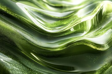 Leinwandbilder - Flowing green textures evoke a serene environment, capturing the beauty of nature's shapes in a vivid display of colors