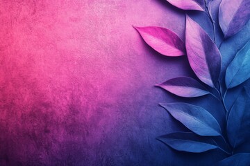 Aufkleber - Colorful leaves against a vibrant gradient background in a serene and artistic setting