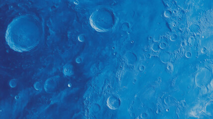 Wall Mural - Abstract lunar surface with blue textured chaos for creative design