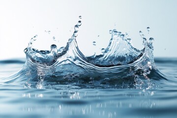Poster - Water splash captured in clear detail against a softly focused background