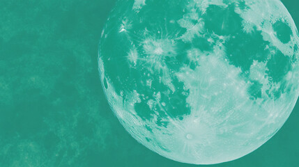 Wall Mural - Abstract green moon texture with chaotic elements for creative design