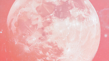 Wall Mural - Surreal pink moon with chaotic texture for art design