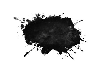 Wall Mural - black ink splash on white background for artistic design