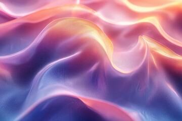 Wall Mural - soft gradient waves in pastel blue and purple light with glowing highlights