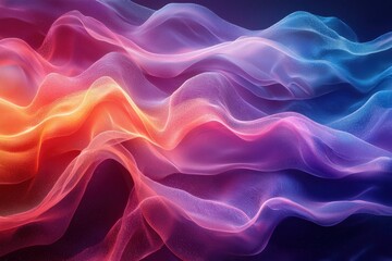 Wall Mural - abstract colorful waves seamlessly flowing on a dark dramatic background