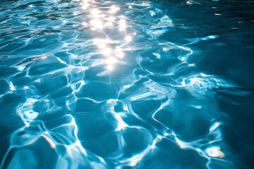 Poster - Rippling water reflecting sunlight creates a stunning display of light and color in a serene pool environment