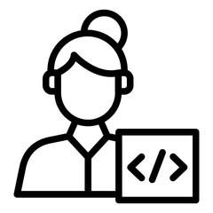 Web Developer Female Icon